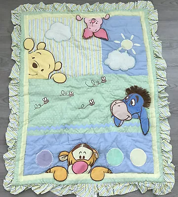 Disney Classic Winnie The Pooh & Friends 3D Crib Quilt Comforter Baby Blanket • $79.99