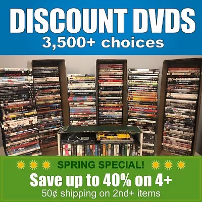 DISCOUNT DVDS (On Thru Rel)  **BUNDLE SAVINGS & SHIPPING DISCOUNTS**  • $3.50