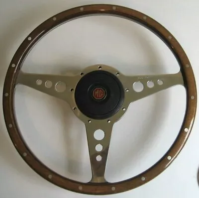 New 15  Wood Steering Wheel & Adaptor For MGA 1955-1962 Moto-Lita Moto Lita • $649.95