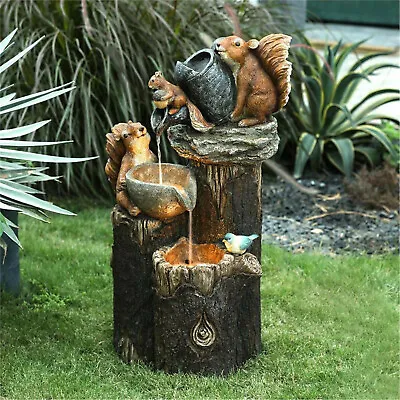 Animal Yard Family Bathing Patio Ornament Statue Luminous Sculpture Garden Decor • £13.64