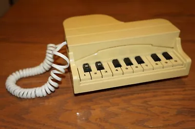 Vintage WHITE PIANO Phone Columbia - Music Playing Desktop TESTED/Discolored • £9.73
