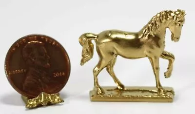 Dollhouse Miniature Golden Horse Statue • $5.99