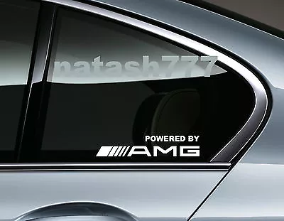 Powered By AMG Mercedes Benz Sport Racing Window Decal Sticker Emblem WHITE Pair • $17.95