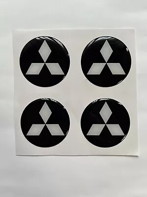 Set Of 4 Pcs Mitsubishi Center Wheel Cap Stickers Decal Rims Emblem Logo • $14.70