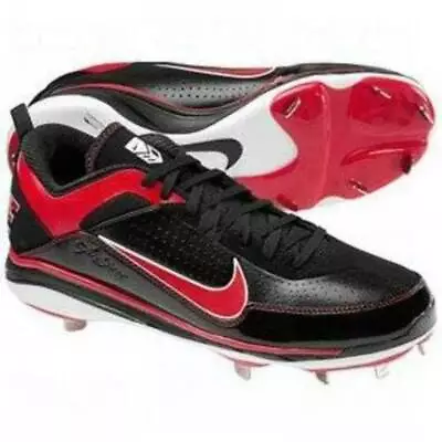 Mens Baseball Cleats Nike Air Show Elite Black Red Low Metal Shoes $80-sz 15 • $20