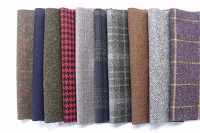 100% Pure Wool Tweed Remnants Offcuts Patchwork Rag Rug Crafts 10 Large Pieces • £12.95