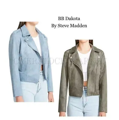 New Womens Bb Dakota By Steve Madden Lightweight Faux Suede Moto Jacket! Variety • $22