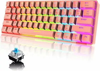 $49.90 • Buy 60% Wired/Wireless Bluetooth Gaming Mechanical Keyboard Mini For PC/Laptop/PS4