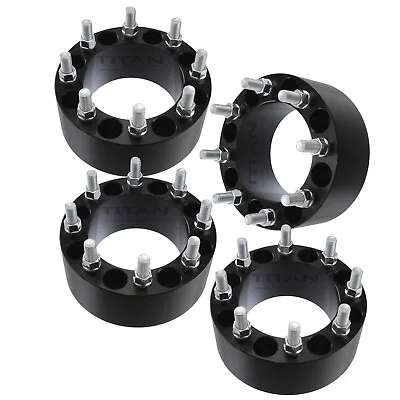 (4) 3  Black Wheel Spacers 8x170 Mm| Fits Ford F250 F350 PowerStroke 14x2 Coarse • $180.26