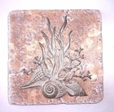 Seascape Travertine Tile Mold 6  X 6 X 1/3  Reusable Plaster Concrete Resin  • $16.95