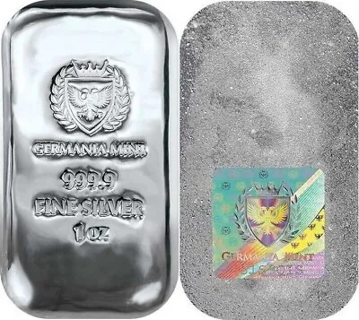 1oz Ounce 999.9 Fine Silver Germania Mint Bar Sealed With Assay Hologram F1 • £20.95