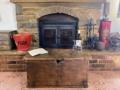 Old Antique Oak Chest Vintage Wooden Storage Trunk Blanket Box Coffee Table. • £299.99