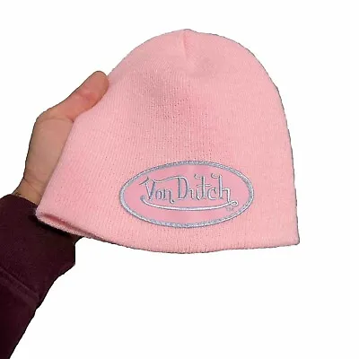 Von Dutch Beanie Pink And White • $50