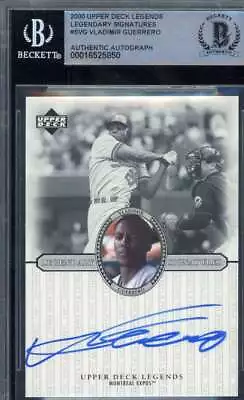 Vladimir Guerrero Beckett BAS Signed 2000 Upper Deck Legends Autograph • $65