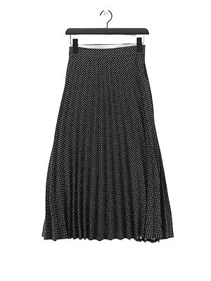 Zara Women's Midi Skirt XS Black Polkadot Polyester With Elastane Midi Pleated • £10.30