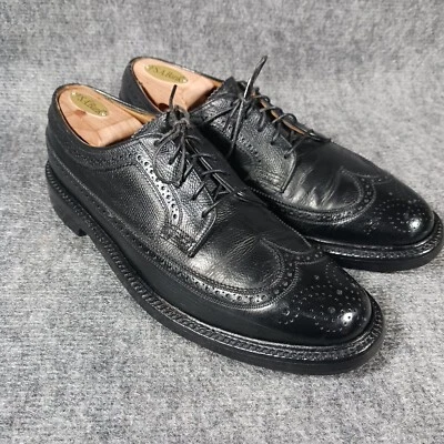 $89.79 • Buy VTG Florsheim Imperial Shoes Men 8.5 C Black Kenmoor Longwing V Cleat 5 Nail