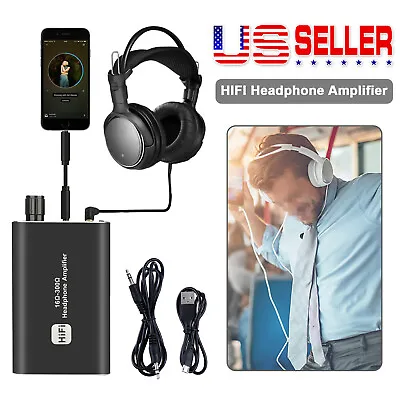 Portable HiFi Headphone Amplifier 3.5mm Stereo Audio Impedance 16-300Ω Headphone • $15.85