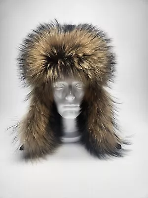 Men's Finn Raccoon And Otter Fur Trapper Hat.  LIMITED EDITION Top Lot Size L  • $399