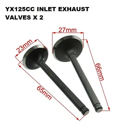 £11.99 • Buy Inlet Exhaust Valves 23mm 27mm Lifan YX125cc YX140cc Engine Pit Dirt Atv  BIKE