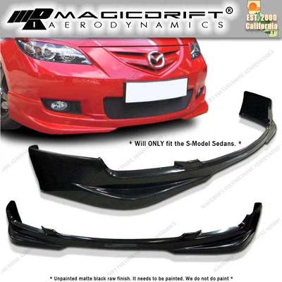 $122.99 • Buy For 07 08 09 Mazda 3 Mazda3 4DR Sedan Sport Urethane Front Bumper Lip Spoiler