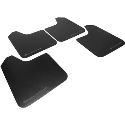 Rally Armor Basic Universal Mud Flaps Set/4 No HW Blk W/ Black Logo MF12-BAS-BLK • $32.15