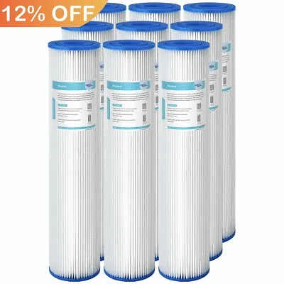 9PCS 20 X4.5  Washable Pleated Sediment Water Filter 5/20/50 Micron For Big Blue • $40.47