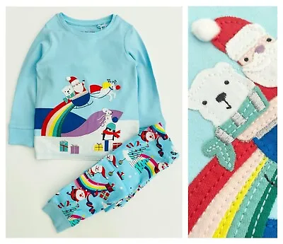 £7.95 • Buy Kids Next Christmas Pyjamas Cotton Festive Rainbow Xmas Eve Box Full Length Pjs
