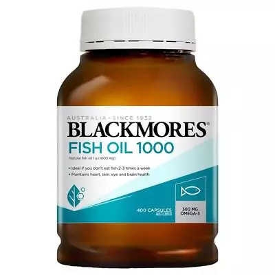 New Blackmores Fish Oil 1000mg 400 Capsules Omega 3 • $23.95