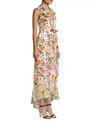 NWT Alice + Olivia Evelia Ruffled Floral Asymmetrical Halter Maxi Dress Size 4 • $169.99