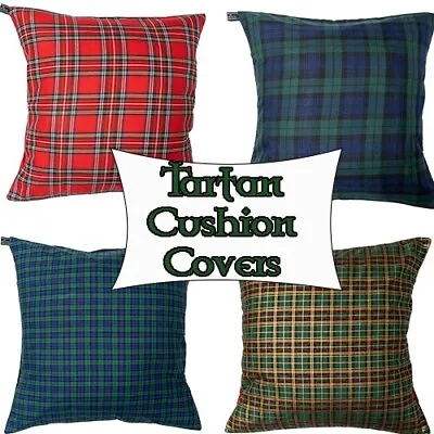 Scottish Tartan 100% Cotton Fabric Cushion Covers Scot Clan Decor Scatter • £9.99