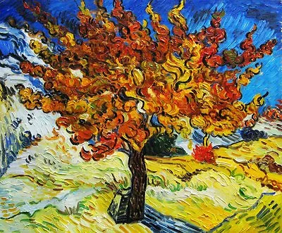 Handmade Oil Painting Repro Vincent Van Gogh Mulberry Tree 20 X24  • $75