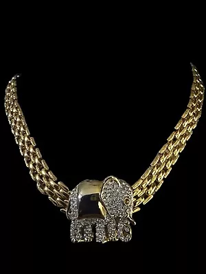 Vintage Haute Couture Elephant Collar Necklace • $40