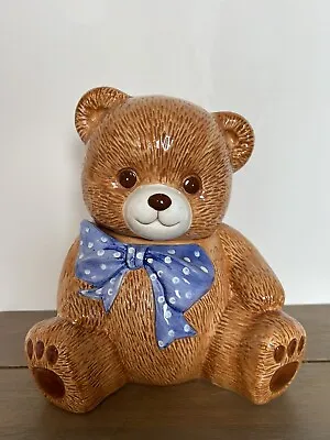 Tienshan Theodore Country Teddy Bear Cookie Jar Hand Painted Ceramic Vintage • $45