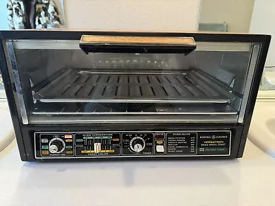 Vintage General Electric GE Versatron Toaster Oven Wood/chrome TESTED WORKING • $89