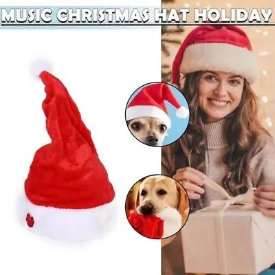 For New Year Festival Christmas Music Hat Holiday Electric Santa Claus • £10.43