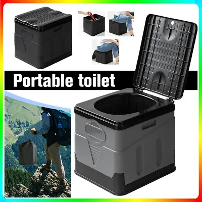2024 Portable Outdoor Toilet Folding Car Toilet Bucket For Camping Hiking Trips • £23.99