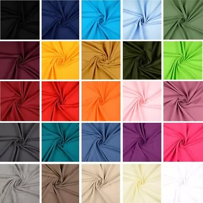 Cotton Rich Plain Jersey Fabric Soft Dressmaking Stretch Material 150cm Wide • £1.50