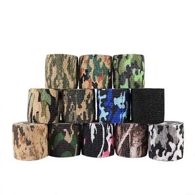 1 Roll Army Hunting Camouflage Camo Tape Wrap Hunting Gun Sniper Self-Adhesive • £2.99