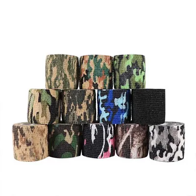 Camo Tape Adhesive Camouflage Stealth Rifle Gun WrapHunting Stealth Reuseable • £2.46