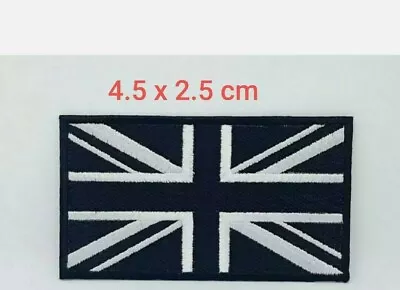 £2.49 • Buy Union Jack Black Badges Iron Or Sew On Embroidered Patches
