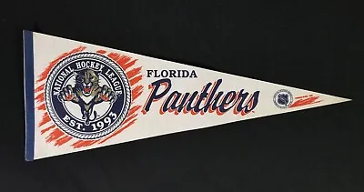 Vintage FLORIDA PANTHERS NHL Team Logo 1993 Full Size Sports Pennant No Holes • $17.89