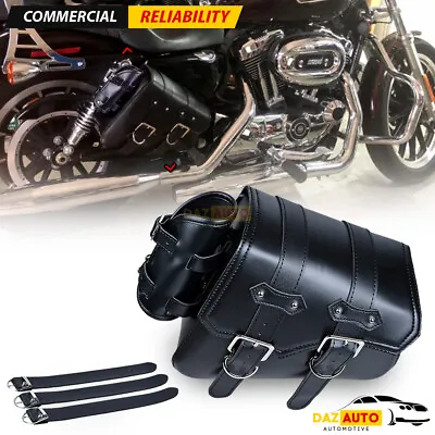 Black Right Side Swing Arm Swingarm Saddle Bag For Harley Sportster 48 883 1200 • $34.98