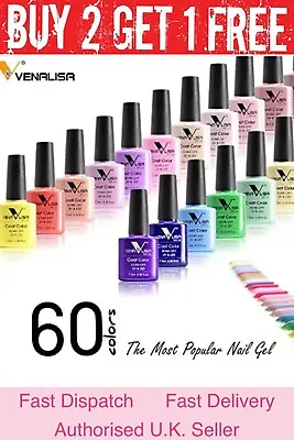 £3.49 • Buy Nail Gel Polish Set VENALISA Soak Off UV LED Colour Base Top Coat Nail Varnish