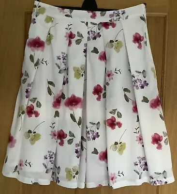 Laura Ashley Floral Cotton Skirt Size 12 - Fully Lined Exc. Cond. • £4.99