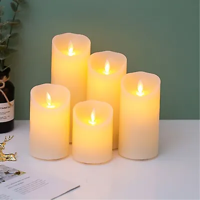 £7.19 • Buy LED Candles Flameless Light Bulb Ivory Real Wax Pillar Battery Operated Candle