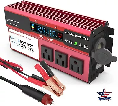 $49.99 • Buy 1000W 500W Car Power Inverter DC 12V To AC 110V 3 AC Outlets RV Solar Converter