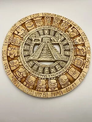 Vintage Aztec Stone Calendar Wall Plaque Hanging Art Mayan • $24.99