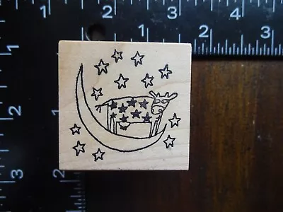 New COW WITH STARS STANDING ON THE MOON Rubber Stamp By RUBBERMOON • $5.99