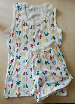 Nwot Hanna Andersson Disney Mickey Mouse Women's Tank Short John Pajamas M 8 10 • $59.99