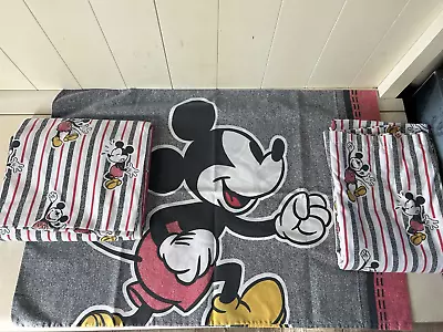 Vintage 3 PC Disney Twin Sheet Set - Mickey Mouse Disney Emotions • $29.99